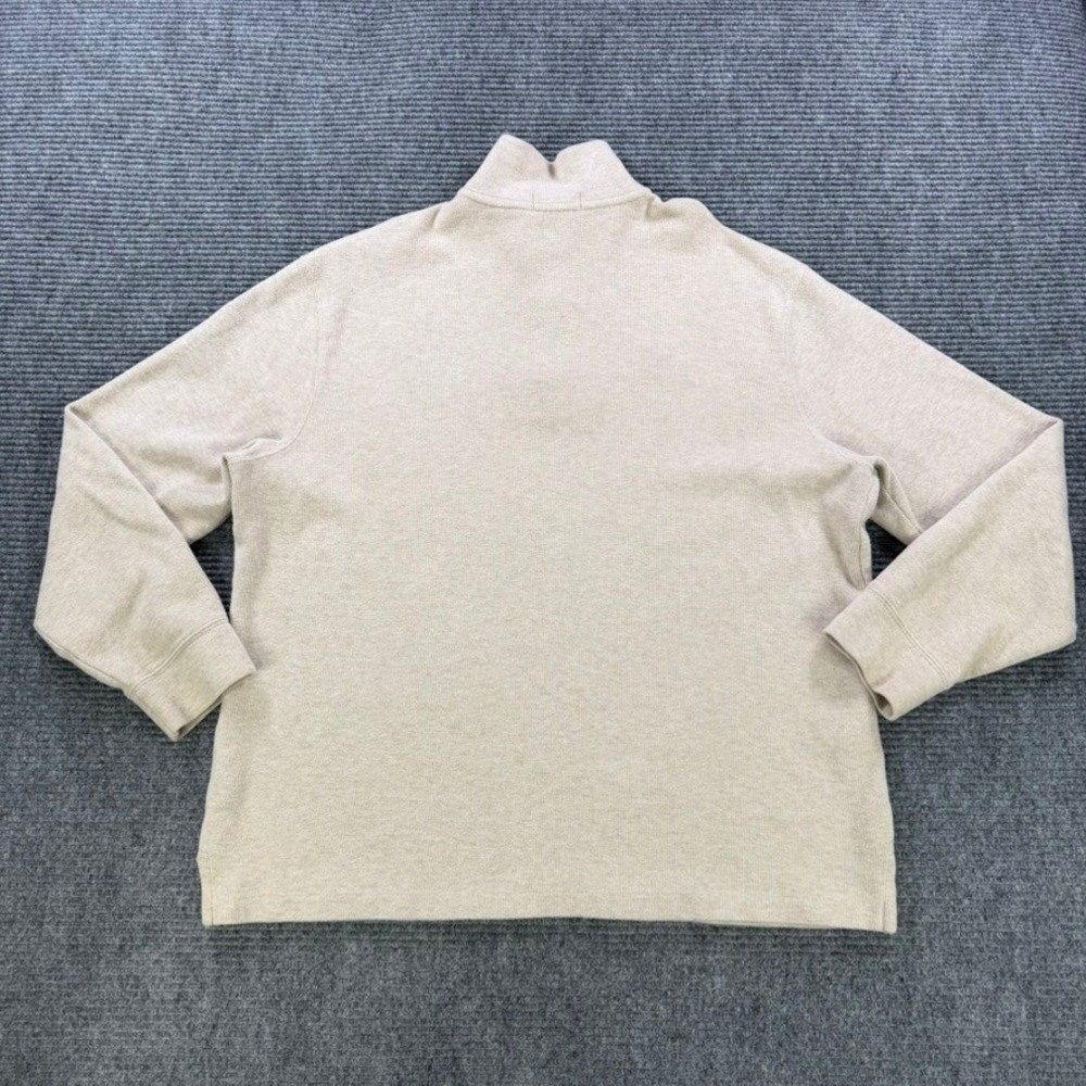 Polo Ralph Lauren Mens XL Quarter Zip Pullover Sweater Oatmeal Beige Cotton Pony - Picture 3 of 12
